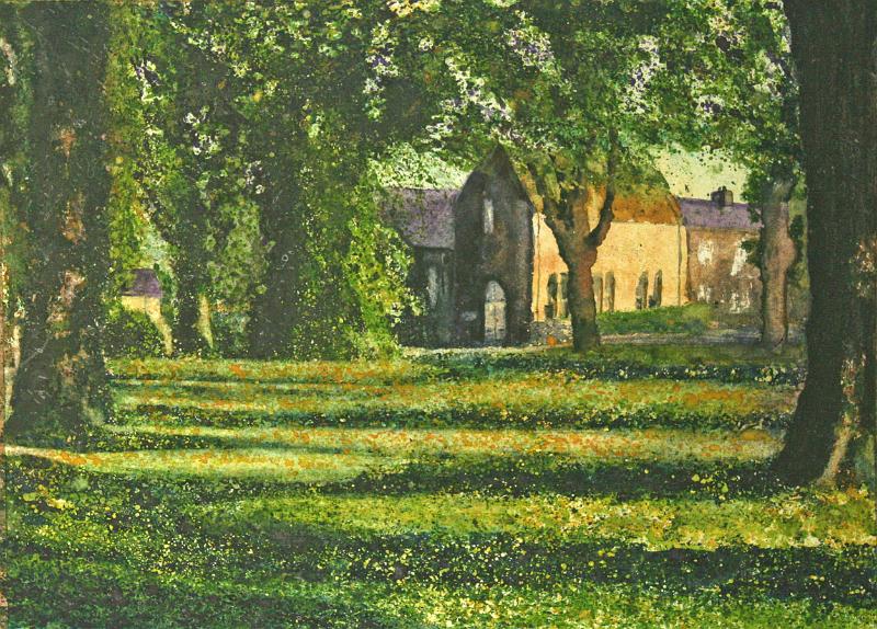 The Green.jpg - "Village Green" - by Stewart Robertshaw The Green at Long Preston with the Village Hall in the background.